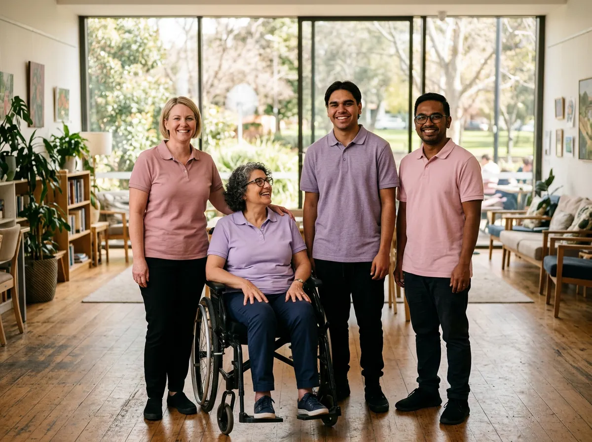 The Allure Care team together in a bright welcoming community space